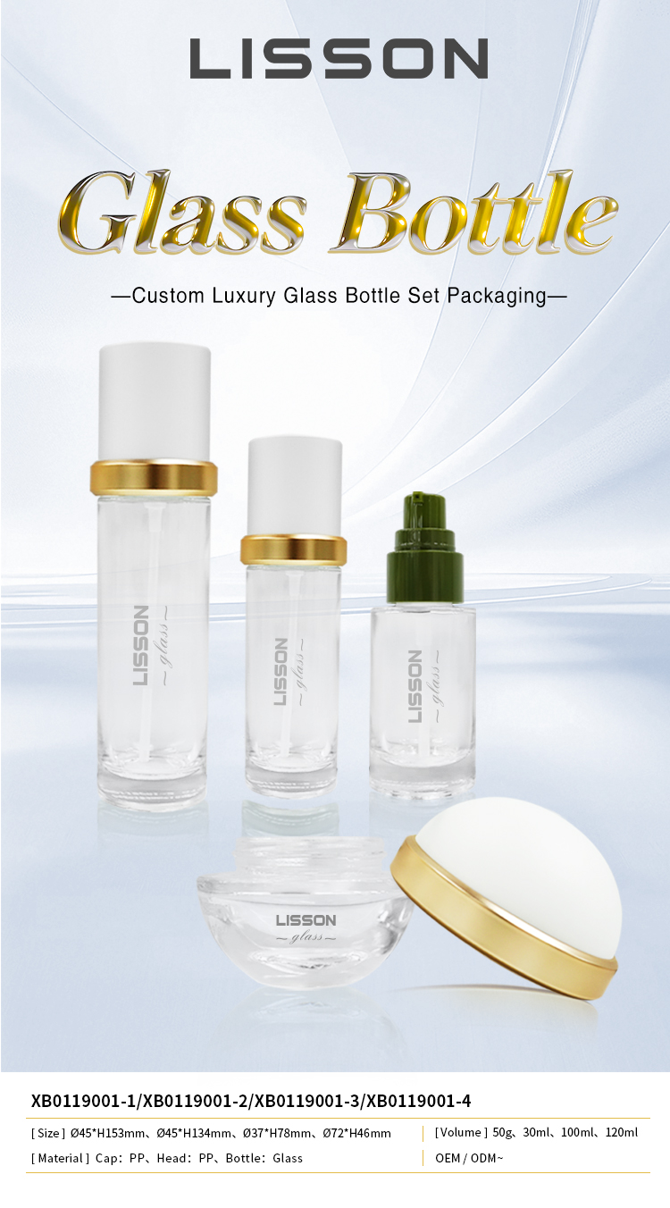 Lisson’s premium glass bottle collection Premium Wholesale Luxury Glass Bottles with Jars Set