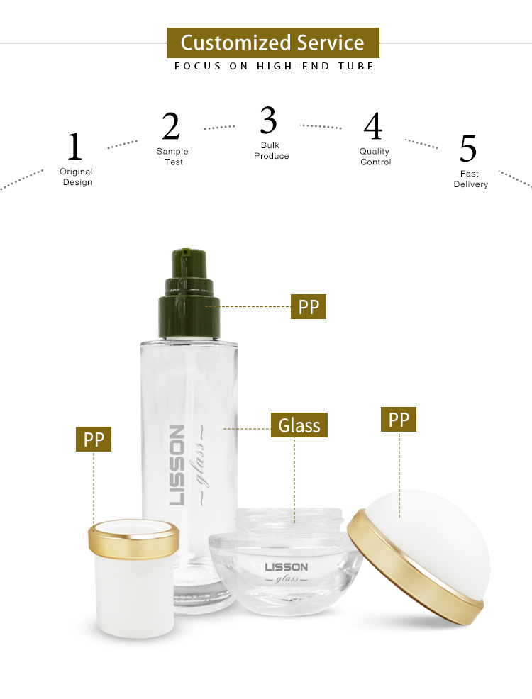 Luxury Glass Jars Pump Glass Bottles