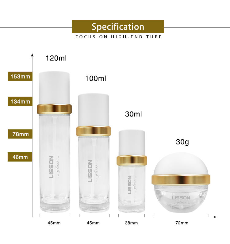 Elegant glass bottles Custom Luxury Glass Bottle Set Packaging