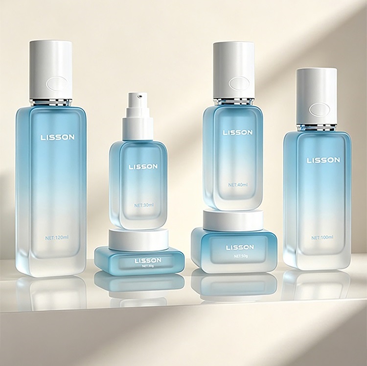 Flat Square Glass Bottle Cosmetic Packaging Flat Square Glass Bottle Cosmetic Packaging