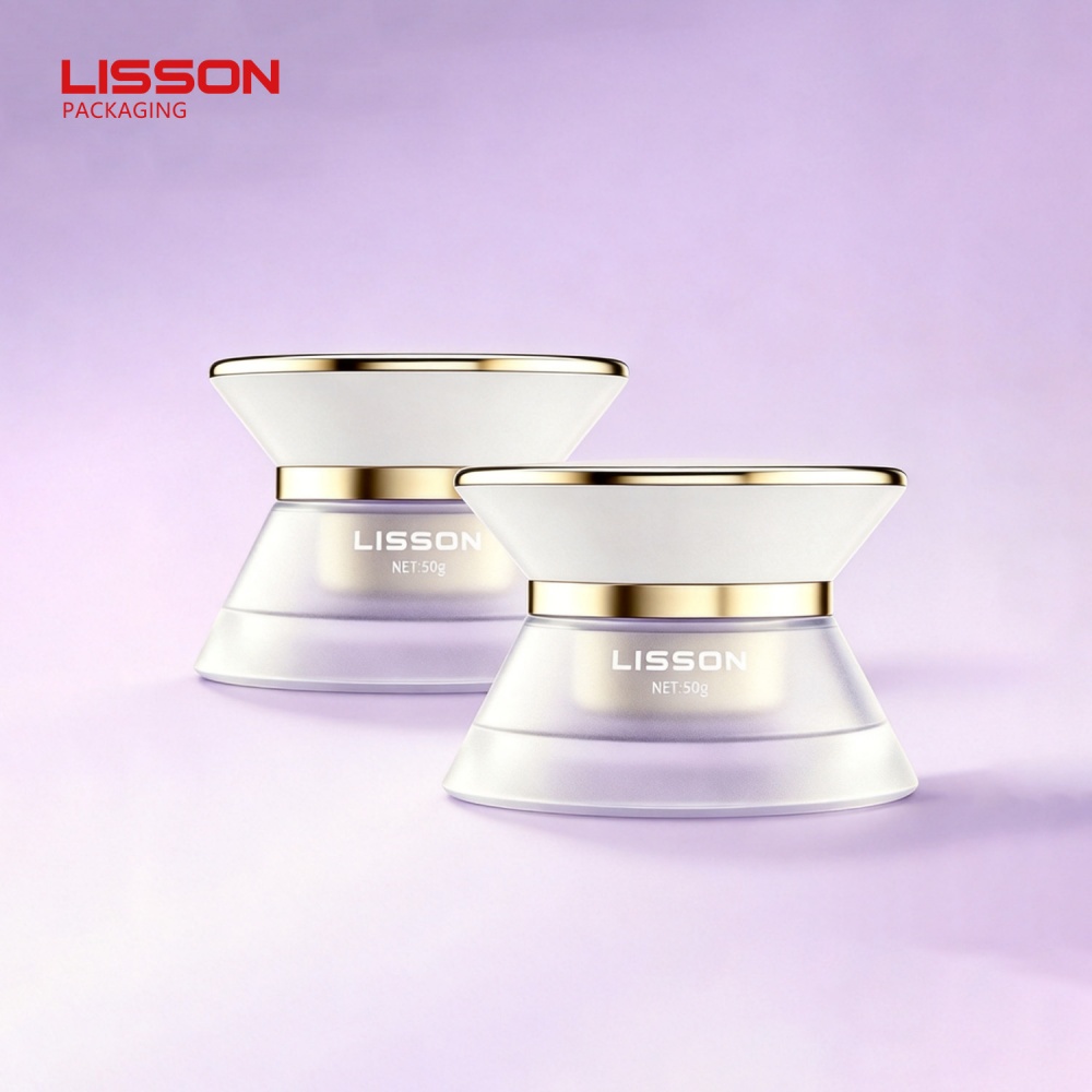 Luxury Hourglass Frosted Glass Cream Jars Luxury Hourglass Frosted Glass Cream Jars
